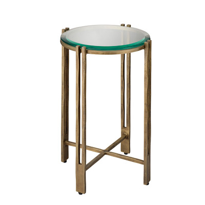 Jamie Young Metrical Iron Side Table - Antique Brass