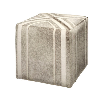 Jamie Young Nantucket Ottoman - Grey Hide
