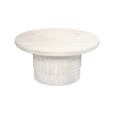 Jamie Young Studded Washed Wood Coffee Table - White
