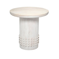Jamie Young Studded Washed Wood Side Table - White