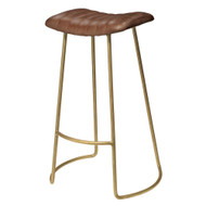 Jamie Young Theo Leather Bar Stool - Brown
