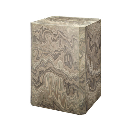 Jamie Young Vale Veneer Side Table - Sand Grey