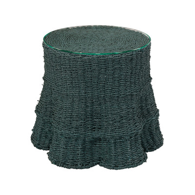 Jamie Young Falda Seagrass Side Table - Verdigris