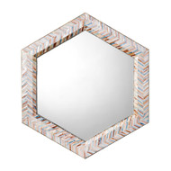 Jamie Young Academy Mother of Pearl Hexagon Wall Mirror