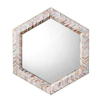 Jamie Young Academy Mother of Pearl Hexagon Wall Mirror