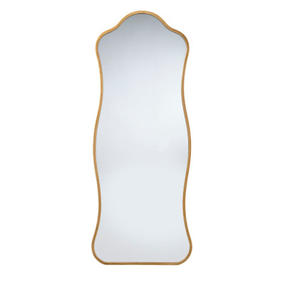 Jamie Young Aurora Wavy Iron Floor Mirror - Antique Brass