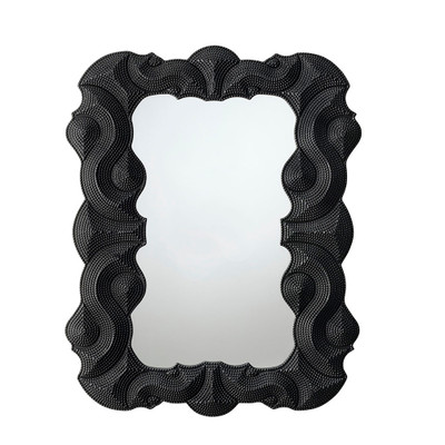 Jamie Young Baroque Resin Wall Mirror - Black