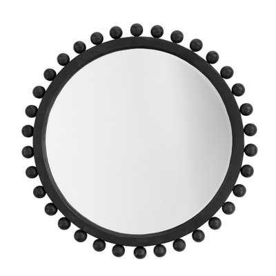 Jamie Young Brighton Round Wood Mirror - Charcoal