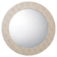 Jamie Young Chester Shagreen Round Mirror - Ivory
