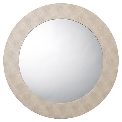 Jamie Young Chester Shagreen Round Mirror - Ivory
