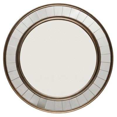 Jamie Young Coltrane Wood Round Wall Mirror - Antique Bronze
