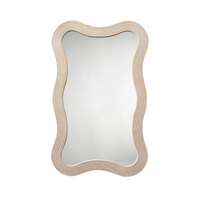 Jamie Young Deli Wavy Bamboo Wall Mirror - Cream
