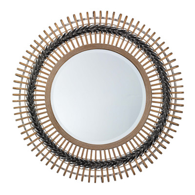 Jamie Young Grove Bamboo Round Braided Mirror - Gray