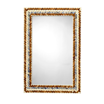 Jamie Young Interwoven Wood & Buffalo Bone Rectangle Mirror