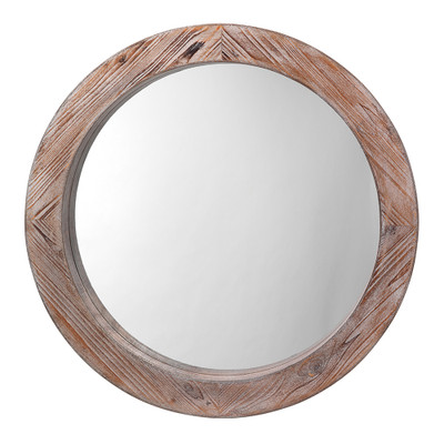 Jamie Young Reclaimed Wood Round Wall Mirror