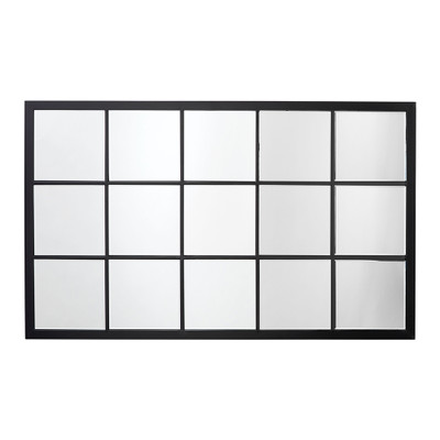 Jamie Young Tribecca Iron Grid Rectangle Wall Mirror - Black