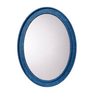 Jamie Young Valley Raffia Oval Wall Mirror - Indigo