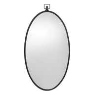 Jamie Young Wade Iron Oval Wall Mirror - Black
