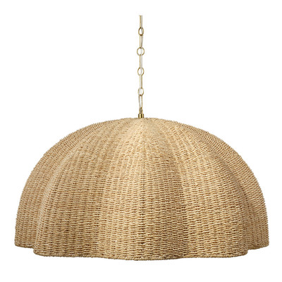 Jamie Young Rosemary 1-Light Natural Palm Leaf Pendant - Large