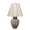 Jamie Young Agnes Blown Glass Table Lamp with Linen Scalloped Shade - Taupe