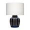 Jamie Young Arthur Ceramic Table Lamp with Linen Shade - Navy Blue