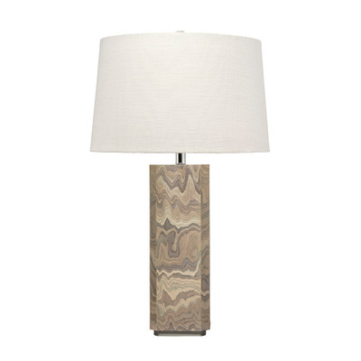 Jamie Young Canyon Wood Veneer Table Lamp - Sand Grey