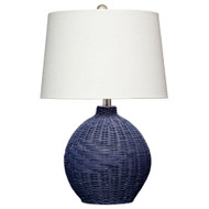 Jamie Young Cape Rattan Table Lamp - Blue