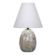 Jamie Young Capsule Travertine Table Lamp with Linen Shade