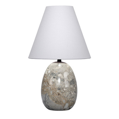 Jamie Young Capsule Travertine Table Lamp with Linen Shade