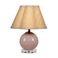 Jamie Young Dottie Blown Glass Table Lamp with Raffia Shade - Pink