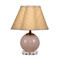 Jamie Young Dottie Blown Glass Table Lamp with Raffia Shade - Pink