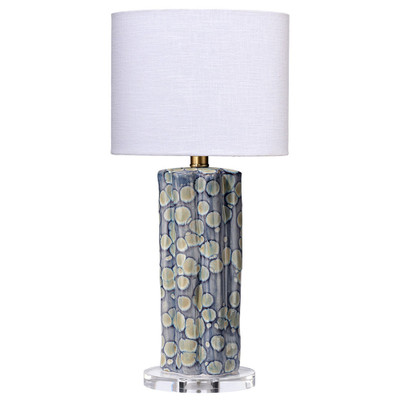 Jamie Young Flurry Ceramic Small Table Lamp with Linen Shade