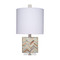 Jamie Young Garbo Mother of Pearl Table Lamp with Linen Shade - Blue