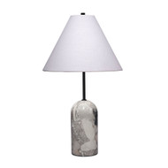 Jamie Young Holt Travertine Table Lamp with Linen Shade