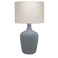 Jamie Young Plum Blown Glass Jar Table Lamp with Linen Shade - Grey