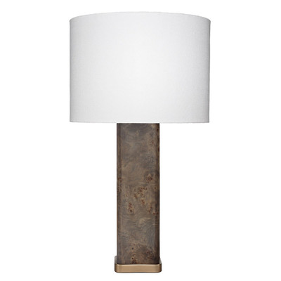 Jamie Young Preston Burl Wood Table Lamp with Linen Shade