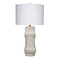 Jamie Young Rail Polyresin Table Lamp with Linen Shade - White