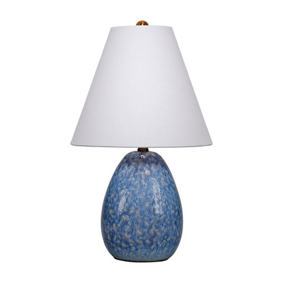 Jamie Young Raindrop Ceramic Table Lamp with Linen Shade - Blue