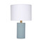 Jamie Young Roman Leather Table Lamp with Linen Shade - Blue