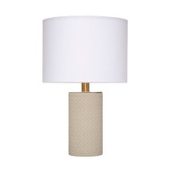 Jamie Young Roman Leather Table Lamp with Linen Shade - Grey