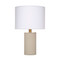 Jamie Young Roman Leather Table Lamp with Linen Shade - Grey