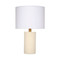 Jamie Young Roman Leather Table Lamp with Linen Shade - White
