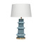 Jamie Young Rowan Wood Beaded Table Lamp with Linen Shade - Blue
