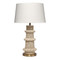 Jamie Young Rowan Wood Beaded Table Lamp with Linen Shade - Cream