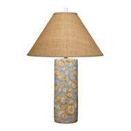 Jamie Young Serene Ceramic Table Lamp with Raffia Shade
