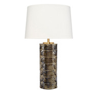 Jamie Young Wright Ceramic Table Lamp with Linen Shade - Brown