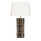 Jamie Young Wright Ceramic Table Lamp with Linen Shade - Brown