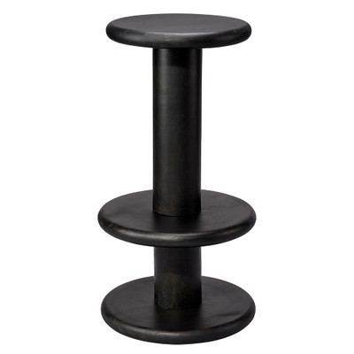 Jamie Young Rye Mango Wood Barstool - Black