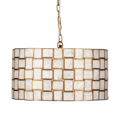 Jamie Young Cinema Faux Alabaster 3-Light Chandelier