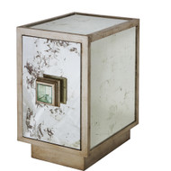 Savannah Antique Mirror And Champagne Silver Leaf One Door Side Table Cabinet